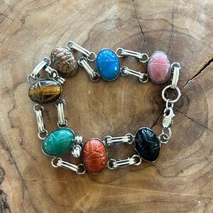 Scarab Bracelet in Sterling Silver